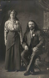 House of David Members, Man Seated & Woman Standing Postcard
