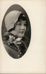A Woman Wearing a Bonnet Postcard