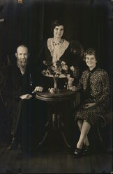 The Blackburn Family at Table - John, Mabel, Rachel Benton Harbor, MI House of David Postcard Postcard Postcard