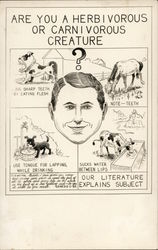 Vegetarian: Are You a Herbivorous or Carnivorous Creature? Postcard