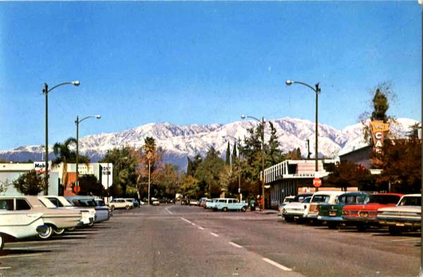 Snow Capped Mountain Range As Seen From Yale Ave Claremont California
