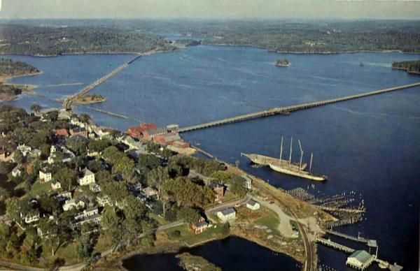 Air View Showing The Beautiful Village Wiscasset Maine