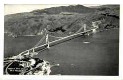 Airplane View Of The Golden Gate Bridge Postcard