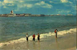 View Of The Atlantic City Inlet, Brigantine Beach New Jersey Postcard Postcard