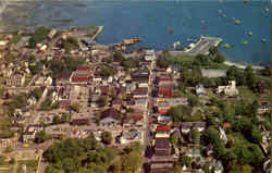 Aerial View Of Bar Harbor And Frenchman's Bay Postcard