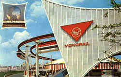The Monorail 1964 Worlds Fair Postcard
