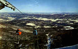 Gondola Lift And View From Organ Grinder Trail Postcard