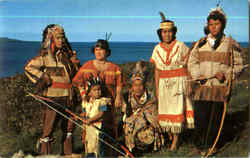 Indians In Tribal Dress, Wikwemikong Postcard