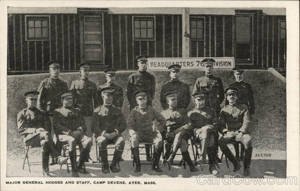 Major General Hodges and Staff, Camp Devens Ayer Massachusetts