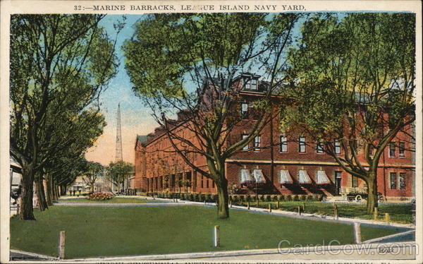 Marine Barracks, Leasure Island Navy Yard. Philadelphia Pennsylvania
