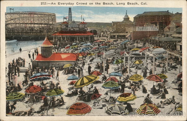 Crowd on the Beach Long Beach California