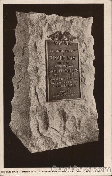 Uncle Sam Monument in Oakwood Cemetery, 1854 Troy New York