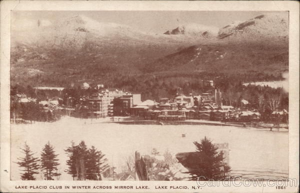 Lake Placid Club in Winter Across Mirror Lake New York