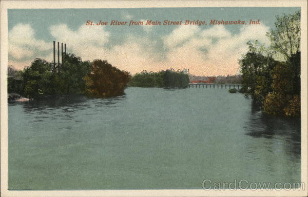 St. Joe River from Main Street Bridge MIshawaka Indiana