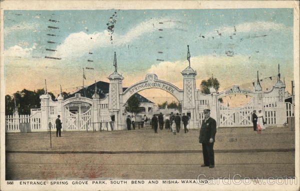Entrance Spring Grove Park, South Bend and Misha. Waka Ind Indiana
