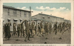 Base Hospital Corps Excercising at Camp Upton, Yaphank Postcard