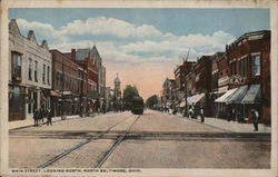 Main Street Looking North North Baltimore, OH Postcard Postcard Postcard
