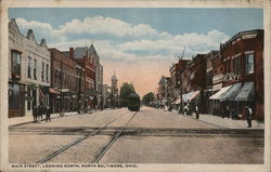Main Street Looking North Postcard