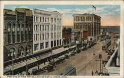 Westside of Main Street, Looking North Akron, OH Postcard Postcard Postcard