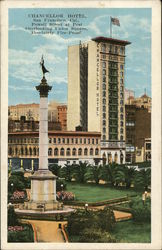 Chancellor Hotel Powell Street at Post Overlooking Union Square. Absolutely Fire-Proof Postcard