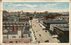 Birds-eye View of Mount Royal Avenue Baltimore, MD Postcard Postcard Postcard