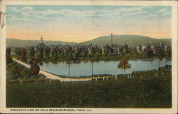 Birds-eye View of Polk Training School Pennsylvania Postcard Postcard Postcard
