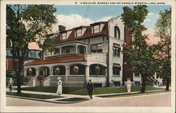 Lima Club, Market and McDonald Streets Ohio Postcard Postcard Postcard