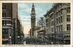 The Campanile of the Daniels & Fisher Tower, Sixteenth Street Denver, CO Postcard Postcard Postcard