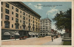 Washington Avenue Looking East South Bend, IN Postcard Postcard Postcard