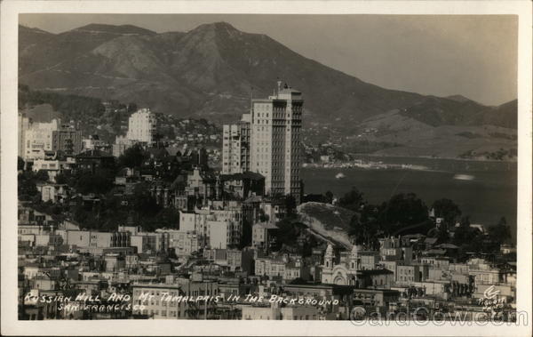 Russian Hill and Mt. Tamalpais in the Background San Francisco California