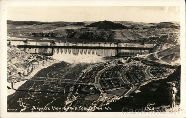 Birdseye View Grand Coulee Dam Washington