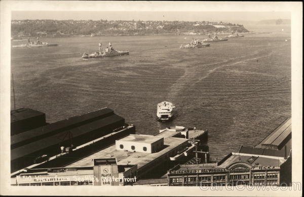 View from Seattle's Waterfront - Ships in Water Near Buildings, Shoreline Washington