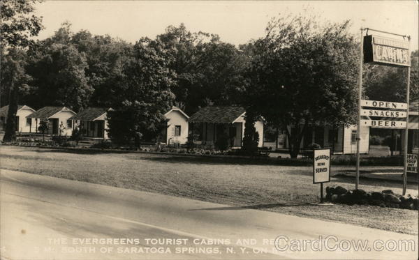 Evergreens Tourist Cabins and Restaurant Saratoga Springs New York