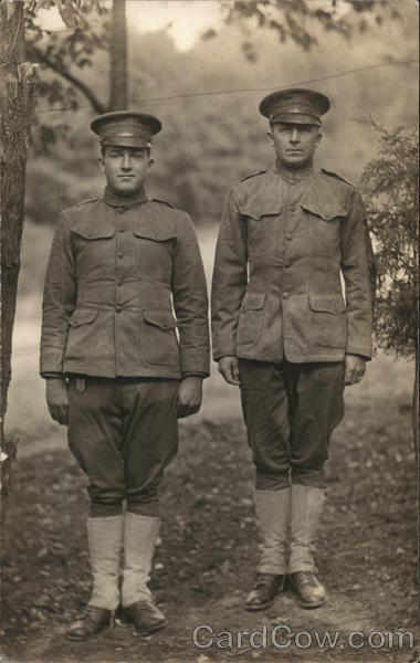 Two Soldiers Posing in Military Uniform