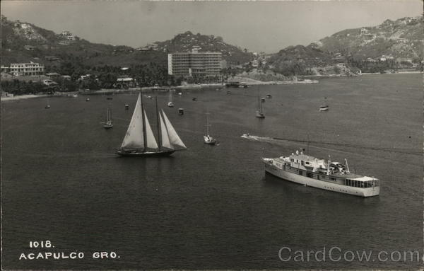 View of Town and Bay Acapulco Mexico
