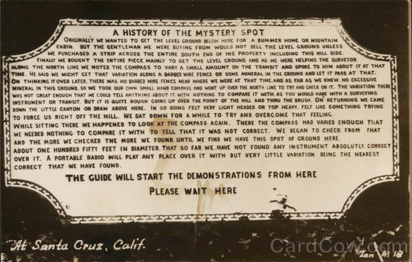 The Mystery Spot - History Santa Cruz California