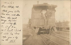 Workers Posing on Caboose in Rail Yard, Pine Bluff, Arkansas Workers Posing on Caboose in Rail Yard, Pine Bluff, Arkansas