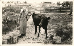 Sister Simpson Going to Milk Postcard