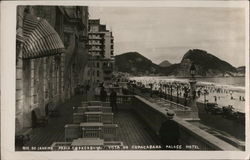 Praia Copacabana and Copacabana Palace Hotel Postcard