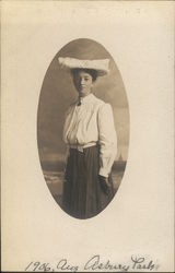 Snapshot of Woman at Asbury Park Postcard