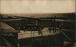 Firing the 10" Gun, Fort Slocum Postcard