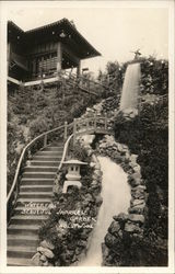 Waterfall, Japanese Gardens Hollywood, CA Postcard Postcard Postcard