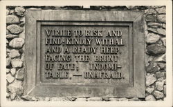 Plaque on Pioneer Monument, Donner Memorial State Park Postcard