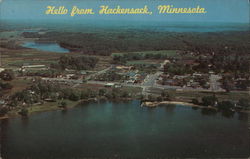 Aerial View of Hackensack, Minnesota Postcard