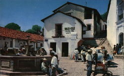 Street Scene - On Building: Opalos Fuego Plata Fina Postcard