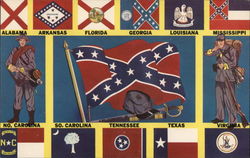 Flags of the Confederate States of America Postcard Postcard Postcard
