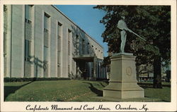 Confederate Monument and Court House Postcard