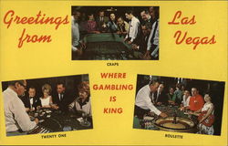 Greetings From Las Vegas - Where Gambling Is King Nevada Postcard Postcard Postcard