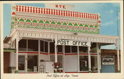 Post Office, Hye, Texas Postcard