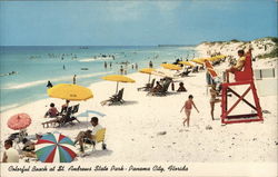 Colorful Beach at St. Andrews State Park "On the Miracle Strip" Panama City, FL Postcard Postcard Postcard